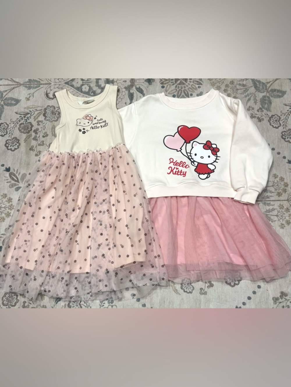 H&M X Hello Kitty Bundle Sweatshirt Dress AND Tulle-Skirt Dress Size 5T/6